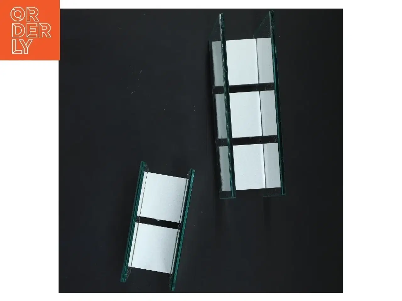 Billede 3 - Glas fyrfadsstager  (str. 17x12x5&12x11,5x5 cm)