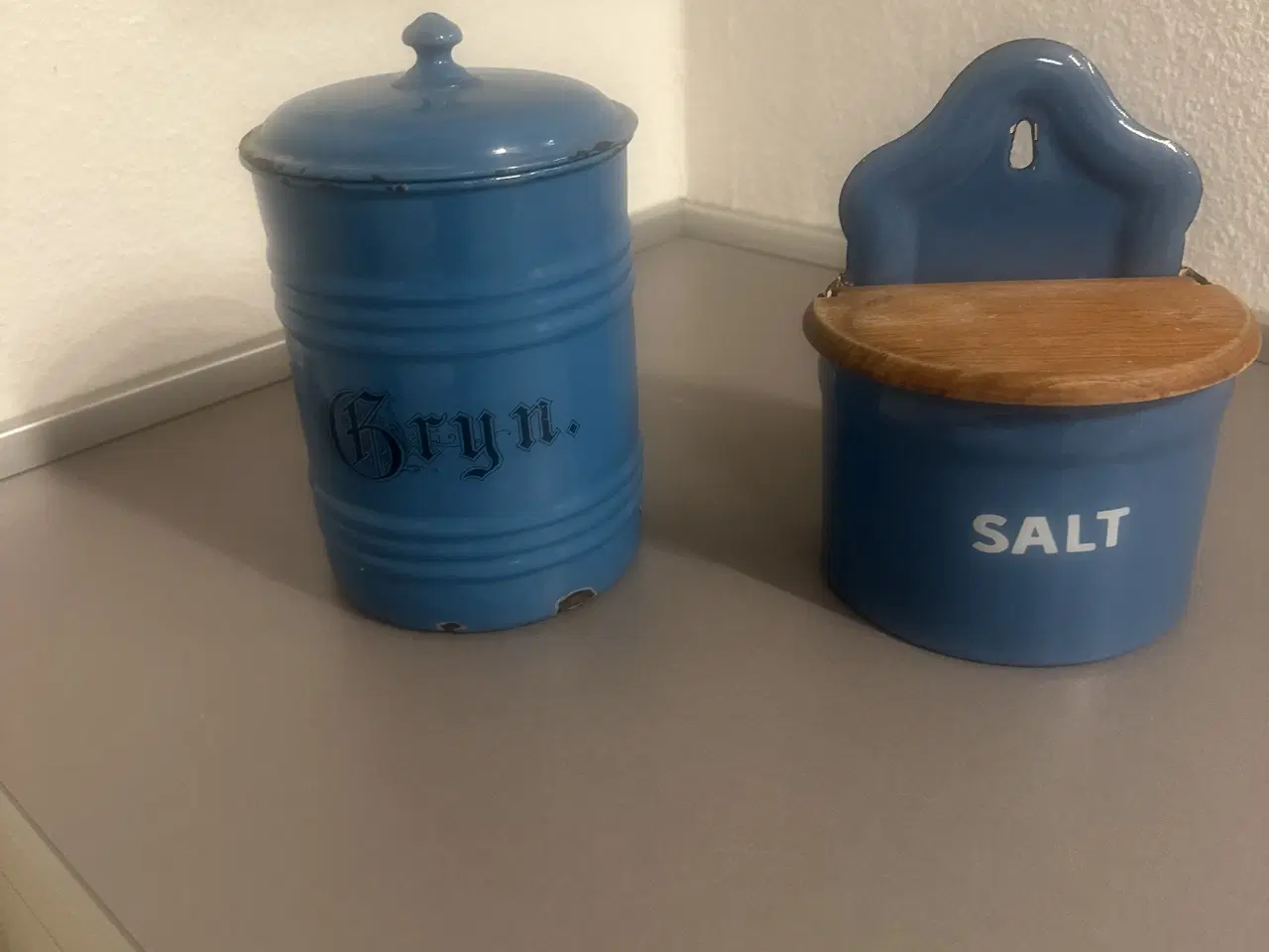 Billede 5 - Blåt køkkentøj og krukker