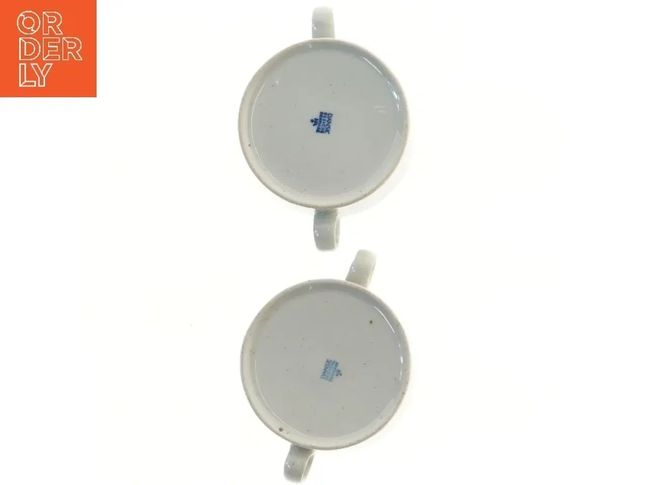 Billede 3 - Sæt af to hvide suppeskåle med håndtag fra Dansk (str. Ø 12x5 cm)