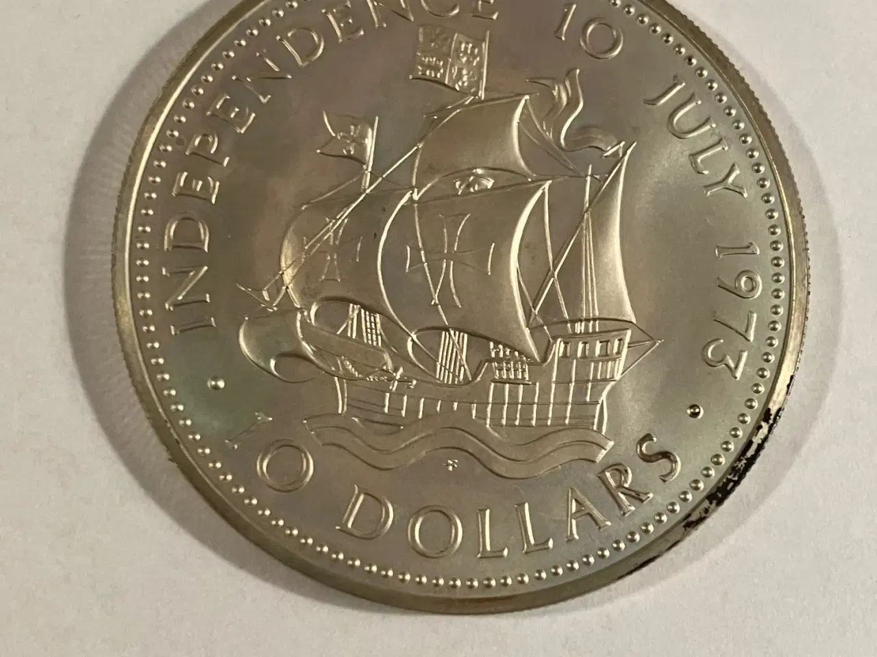 Billede 1 - 10 Dollars Independence 10 July 1973 Bahamas - Silver - 49,70 gram
