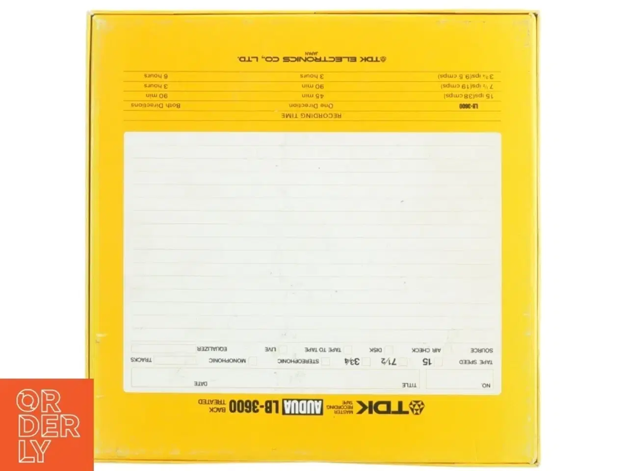 Billede 4 - TDK Audua LB 3600 spolebånd på NAB metalspole (str. 28 x 28 cm)