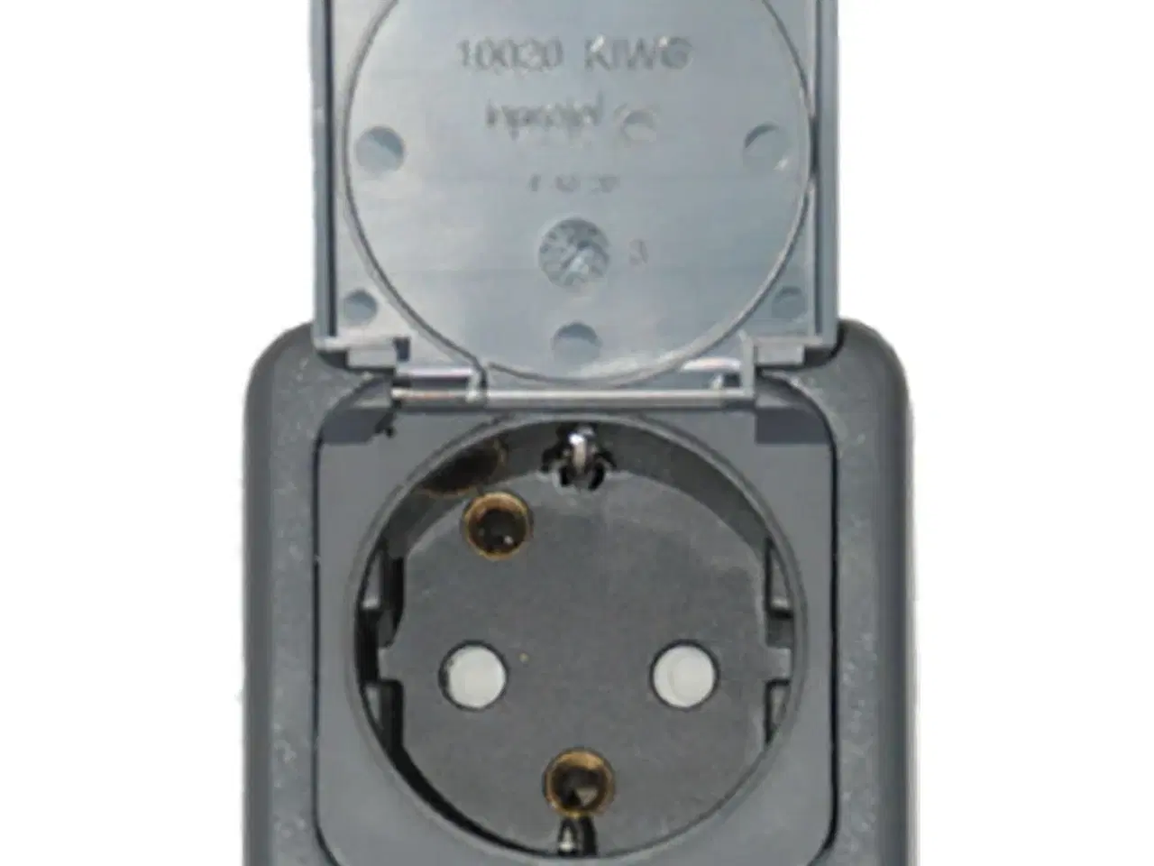 Billede 1 - Strømudtag til indbygning grå