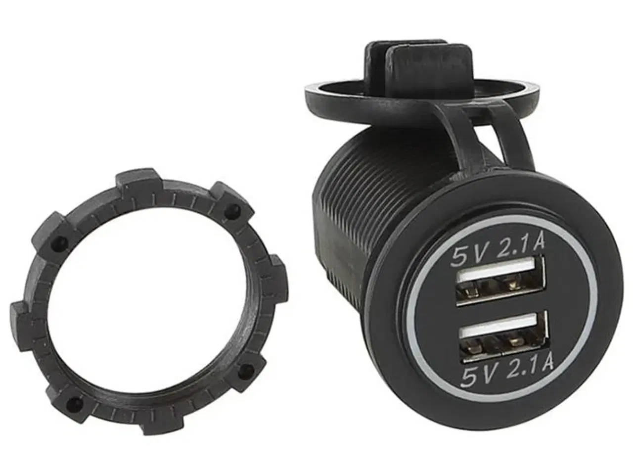 Billede 1 - USB ladeadapter 12/24v m/hvidt lys