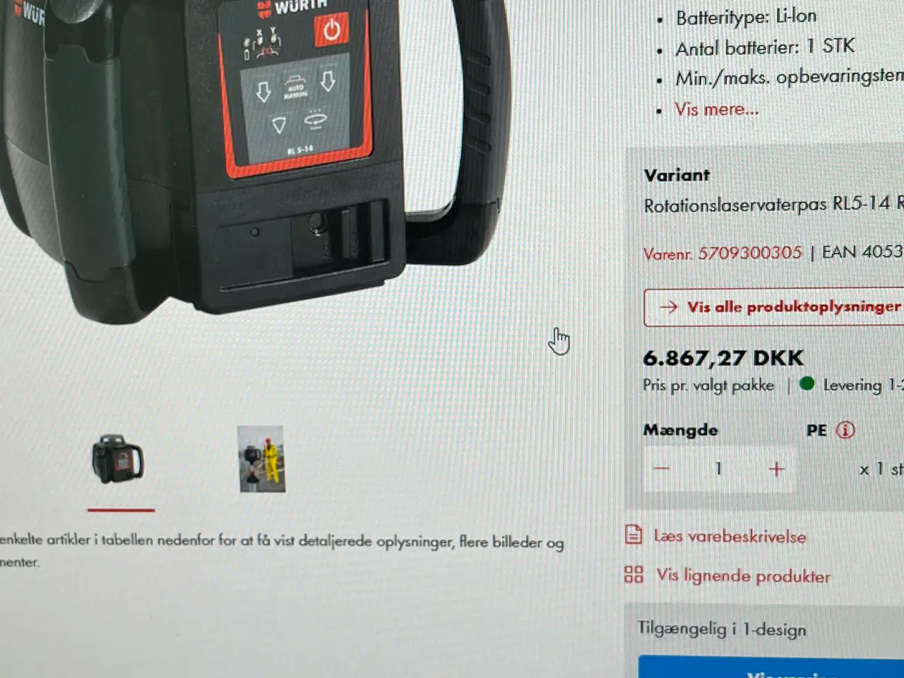 Billede 1 - Roter laser med treben