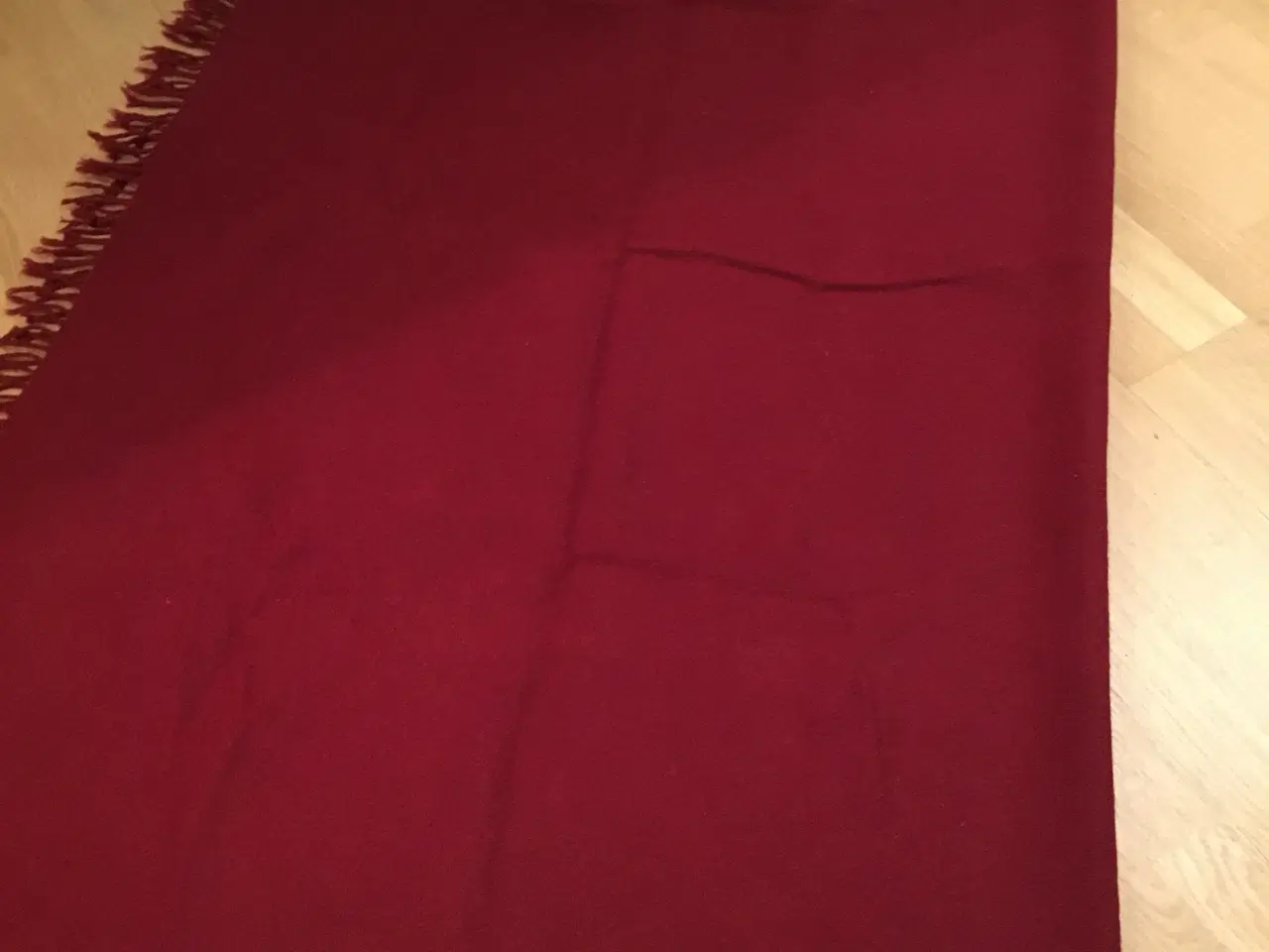 Billede 3 - Uld plaid vinrød