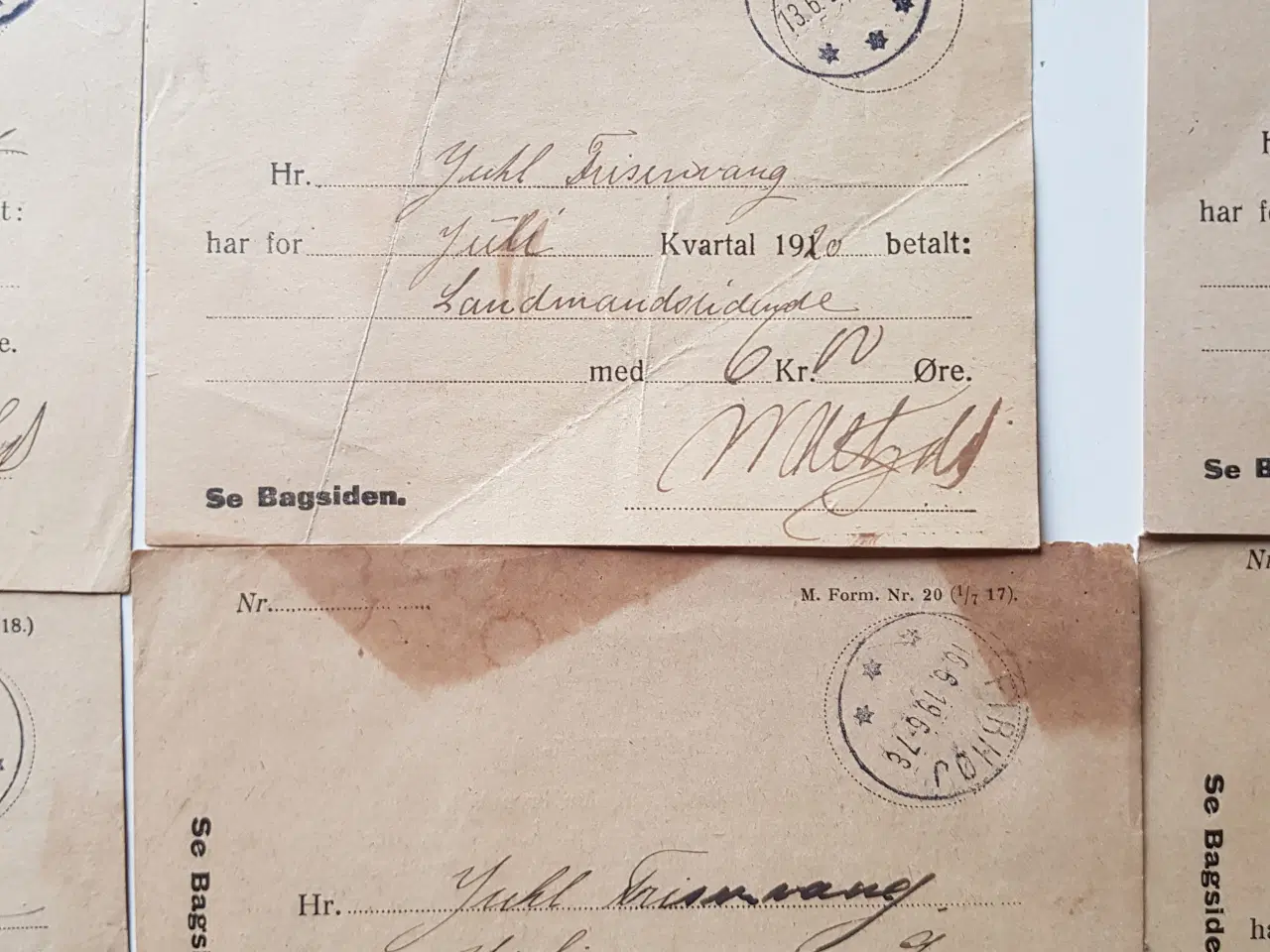 Billede 4 - Kvitteringer 1918 - 1920 15 stk