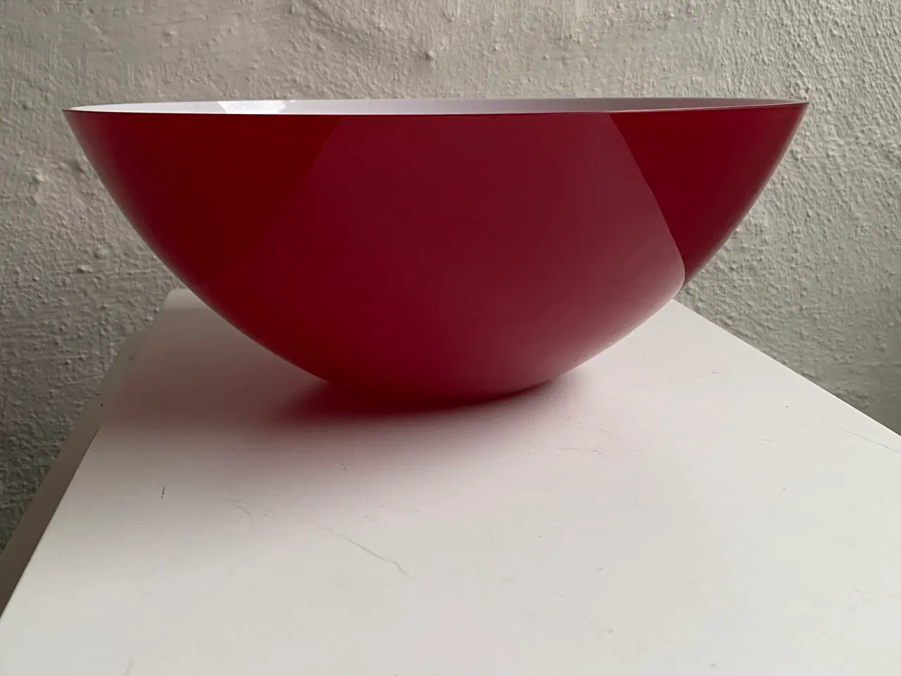 Billede 2 - Holmegaard glasskål- rød/hvid