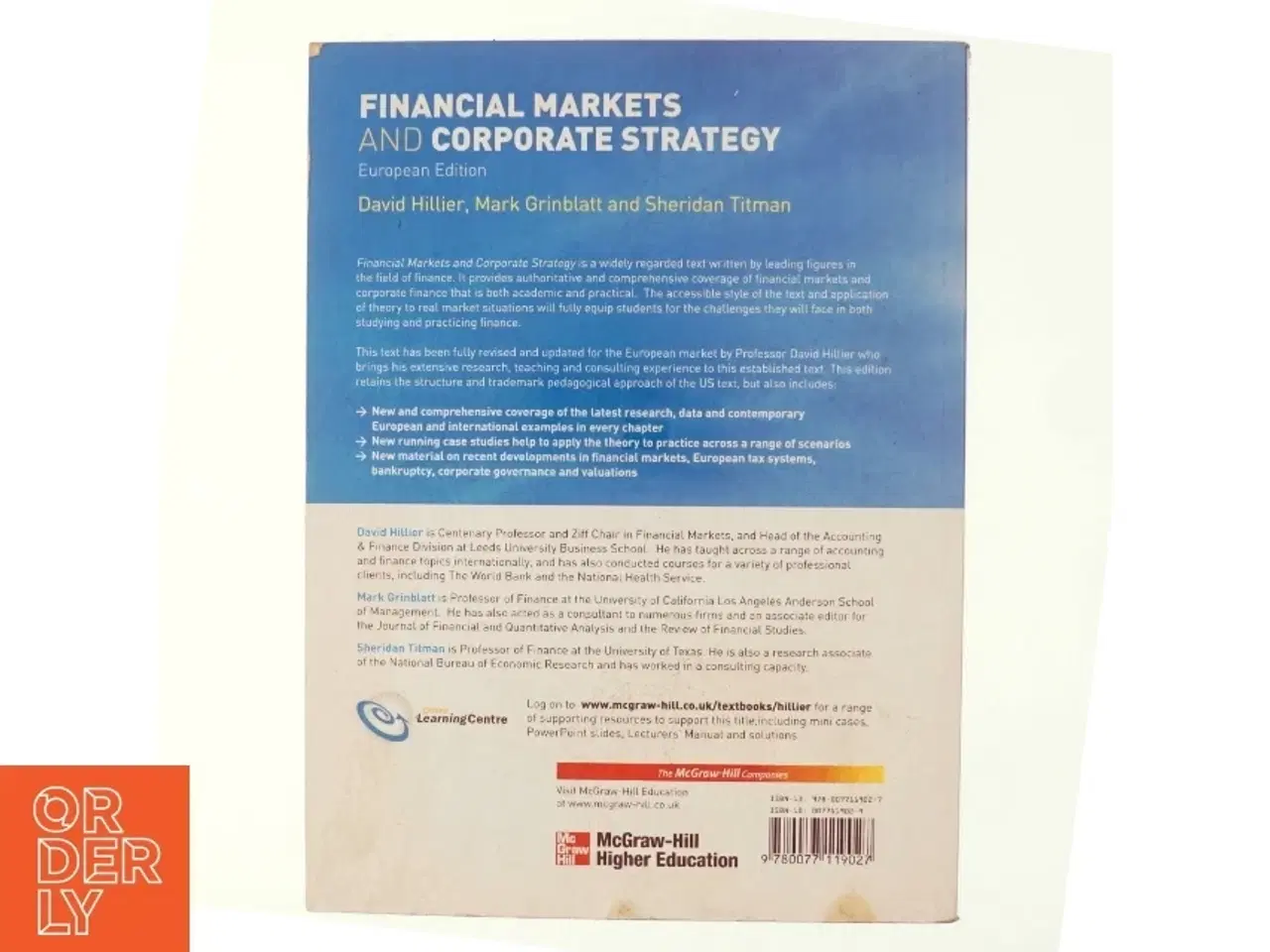 Billede 3 - Financial markets and corporate strategy af David Hillier (Bog)