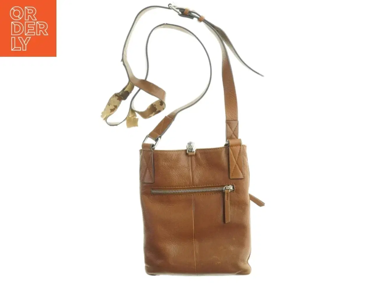 Billede 2 - Lædertaske med skulderrem fra Adax (str. 25 x 20 cm)