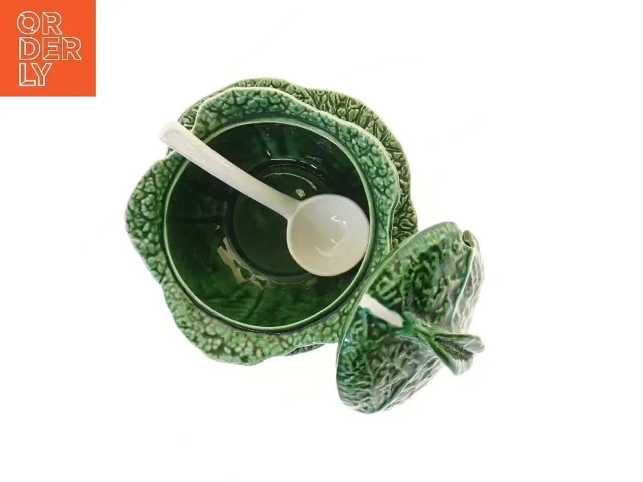 Billede 5 - Kålhoved terrin med låg og ske (str. Ø 21x26 cm)