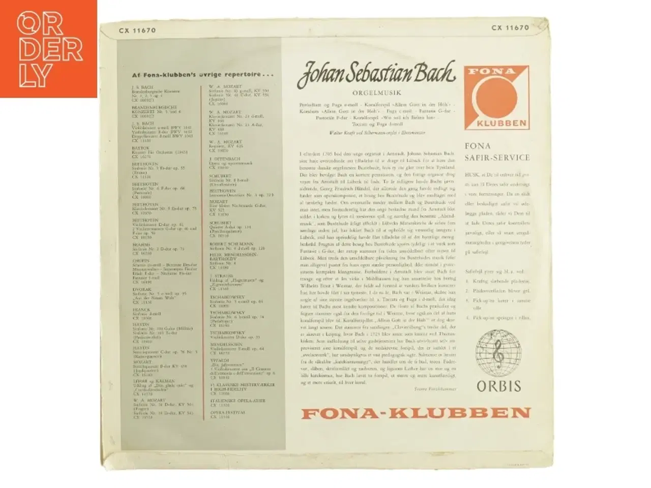 Billede 4 - Vinylplade med Johann Sebastian Bach orgelmusik