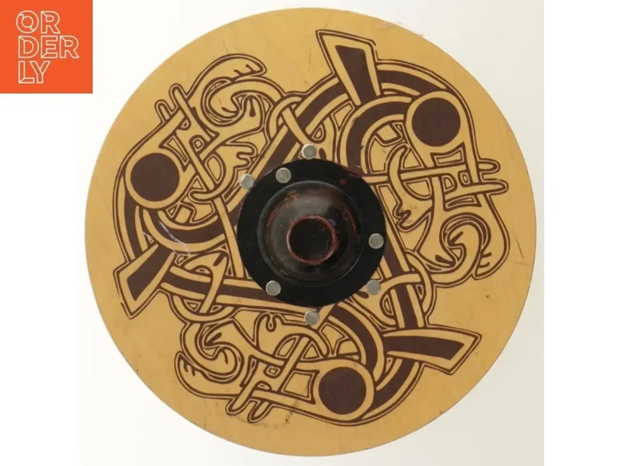 Billede 1 - Træskjold med dekoration (str. Ø 36 cm)