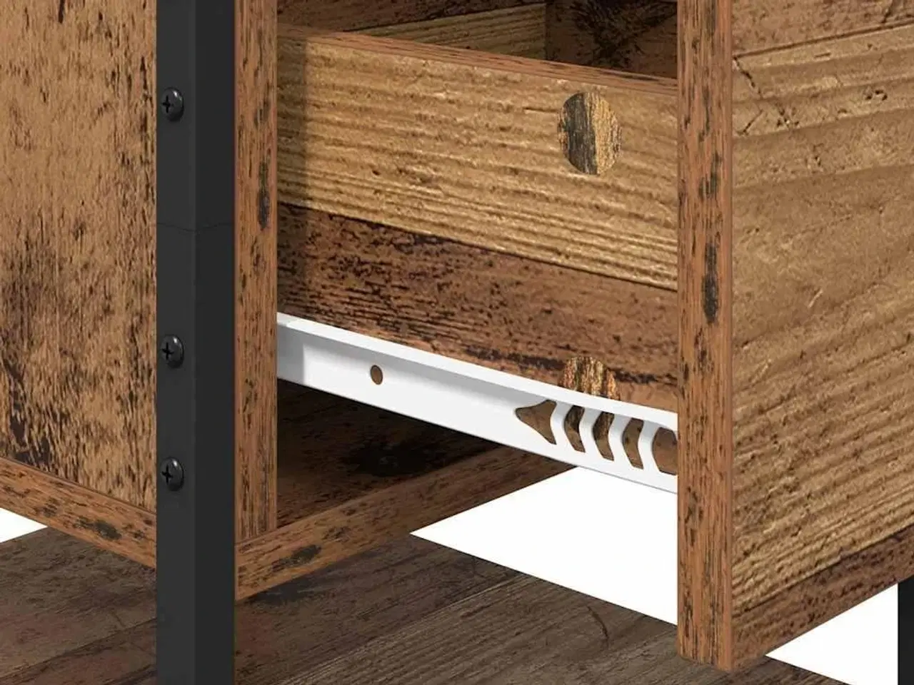 Billede 9 - Natskab med skuffe Gammelt træ 40 x 42 x 56 cm Konstrueret træ