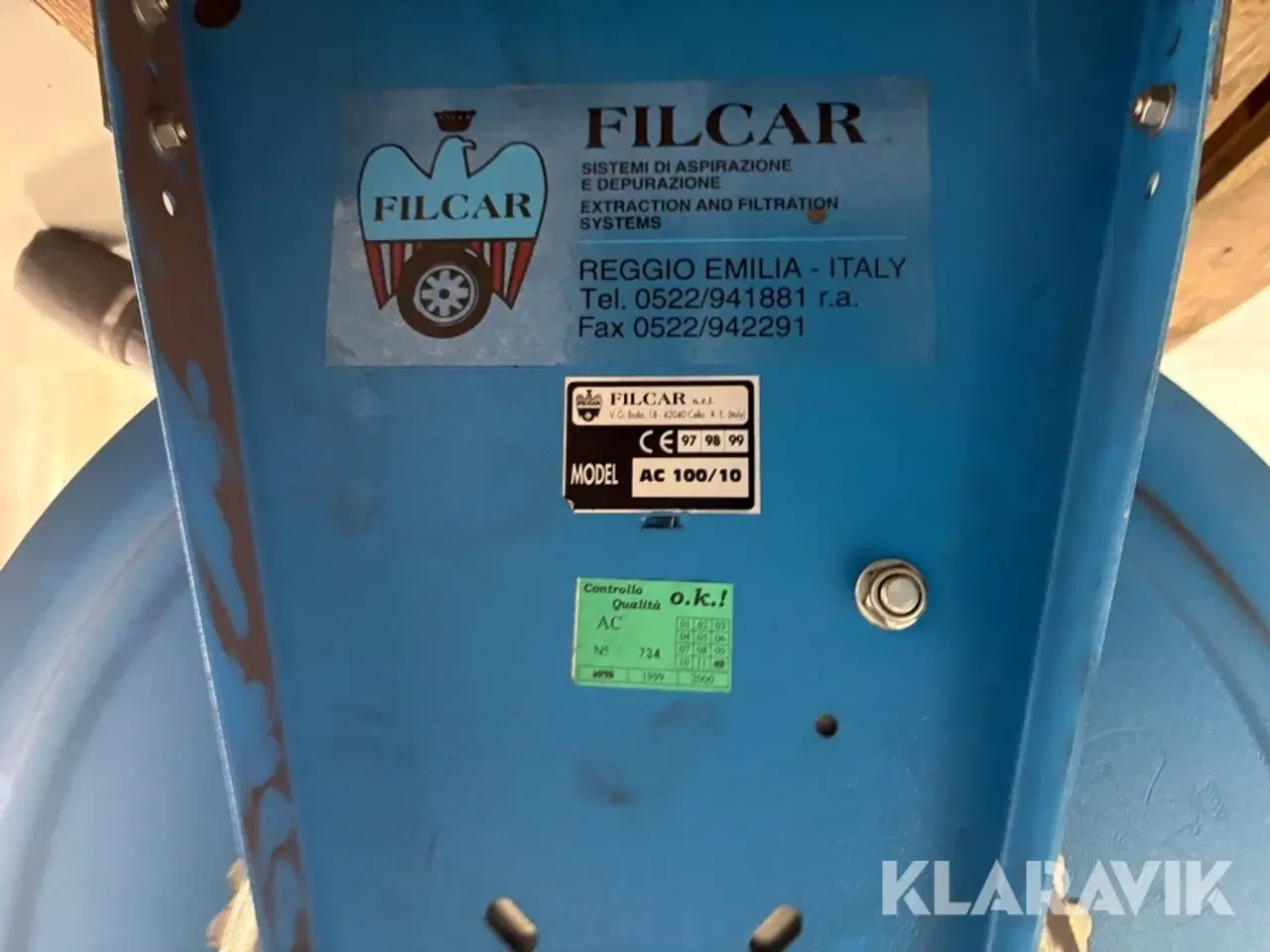 Billede 7 - Udsugning Filcar AC 100/10 2 styk