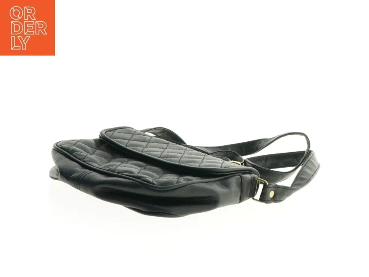 Billede 3 - Sort quiltet skuldertaske (str. 21 x 16 cm)