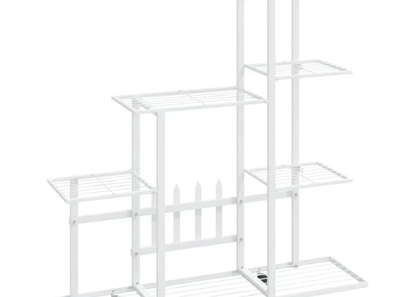 Billede 2 - Blomsterstativ med hjul 94,5x25x92,5 cm metal hvid