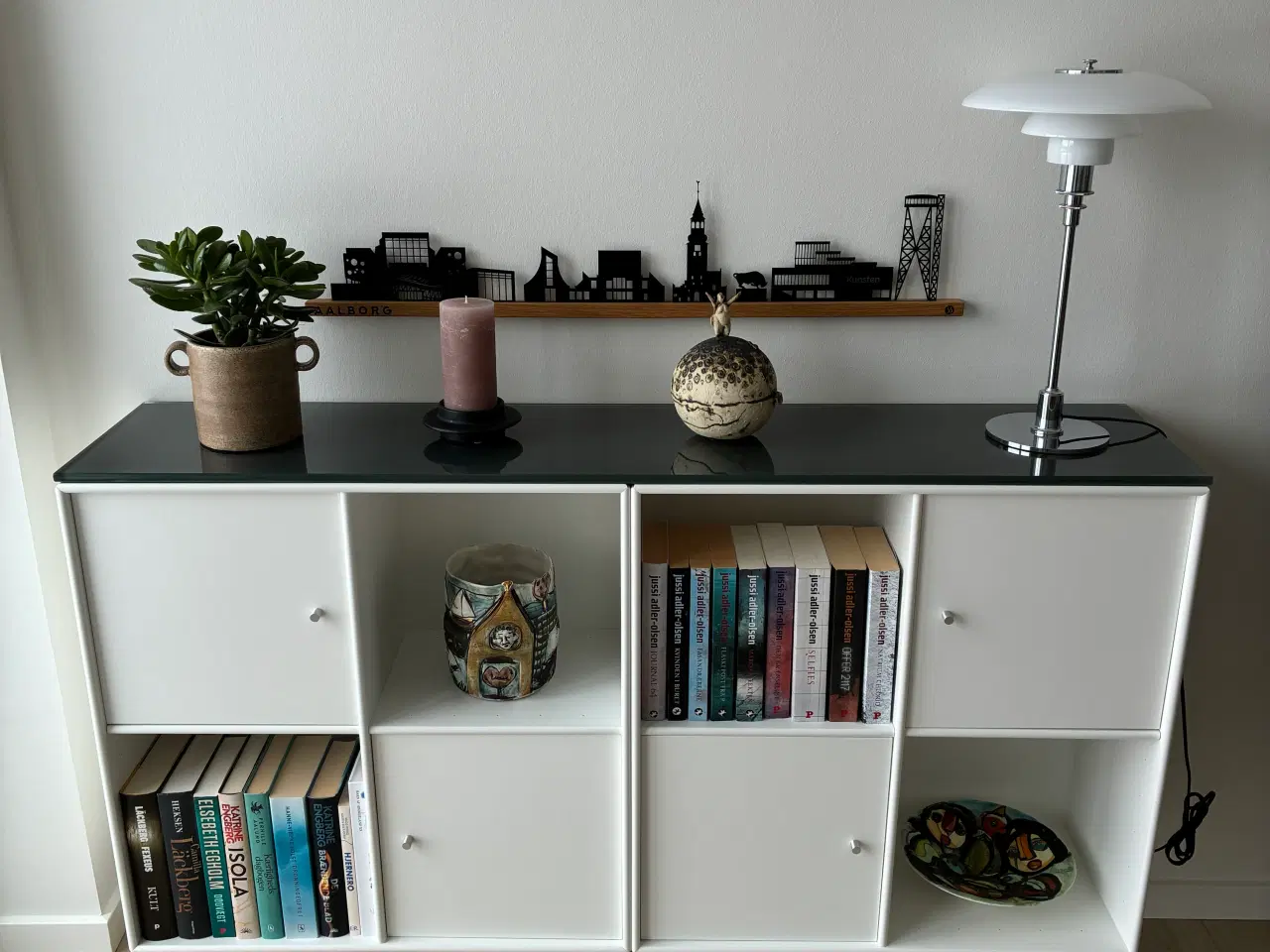 Billede 1 - Montana topplade, lakeret glas, antracitgrå