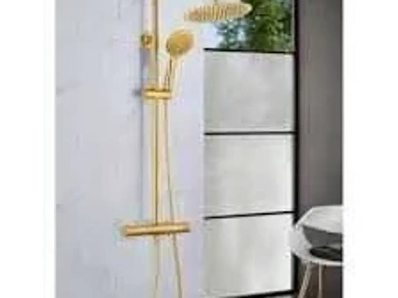 Billede 1 - Nortiq brusesystem i antik messing med termostat og Ø22 cm brusehoved
