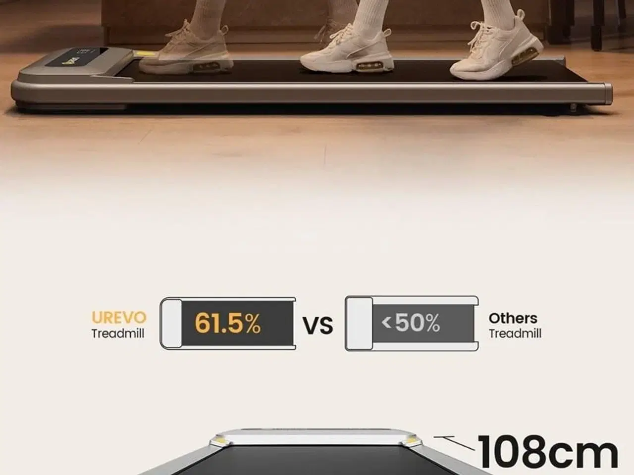 Billede 6 - Løbebånd UREVO Strol U1 walkingpad – elektrisk, 6 km/t