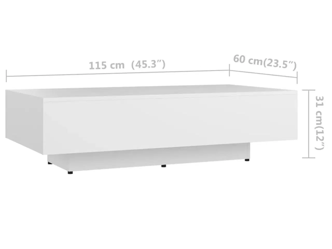 Billede 6 - Sofabord 100x49,5x31 cm konstrueret træ hvid