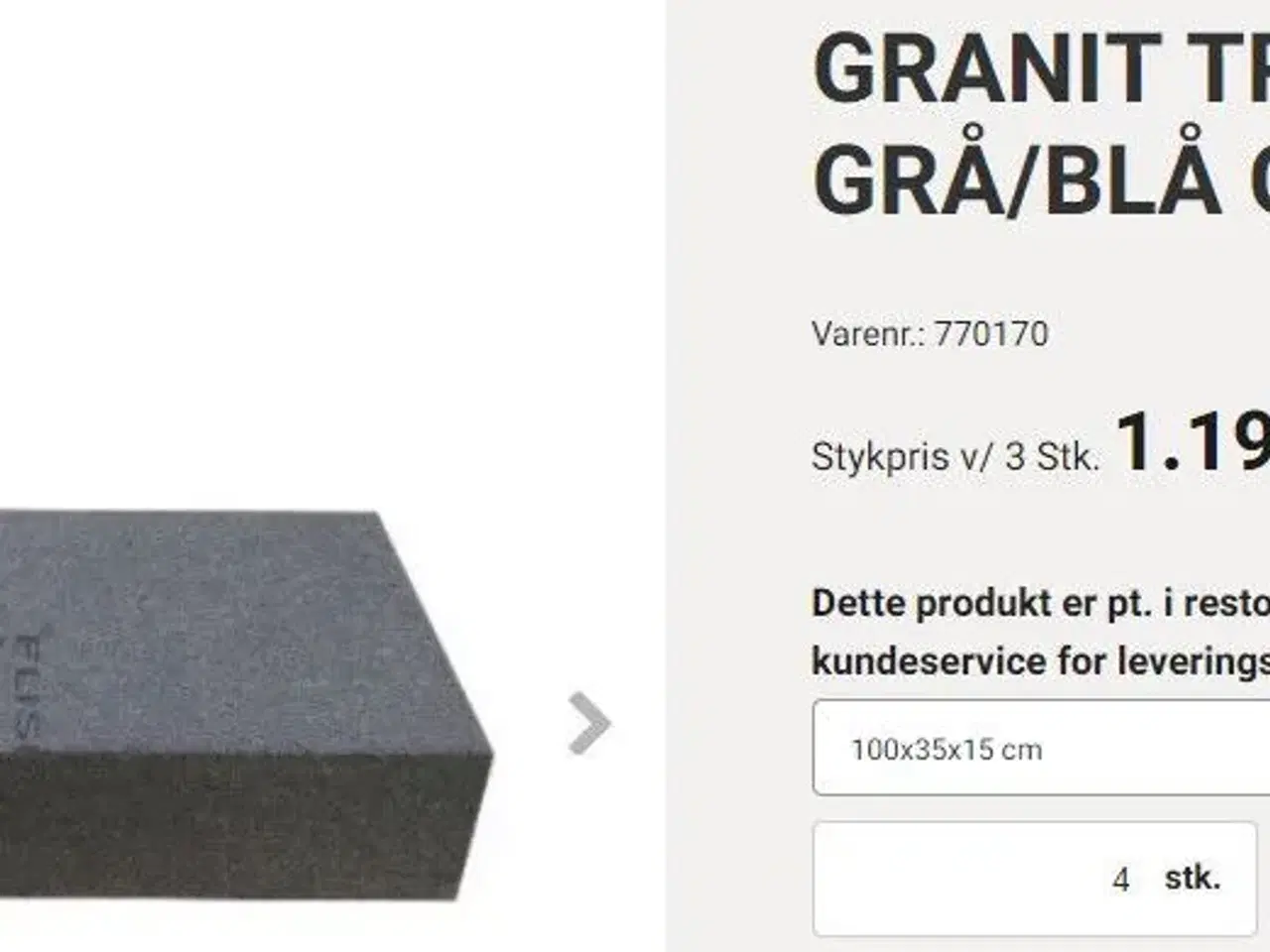 Billede 3 - Granit trappetrin, mørk grå/blågrå