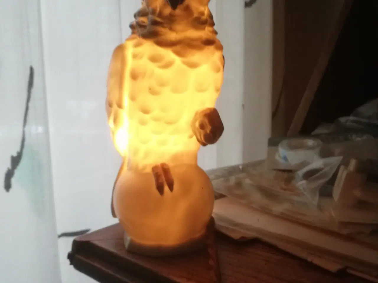 Billede 1 - Retro papegøje lampe med lys i til strøm 