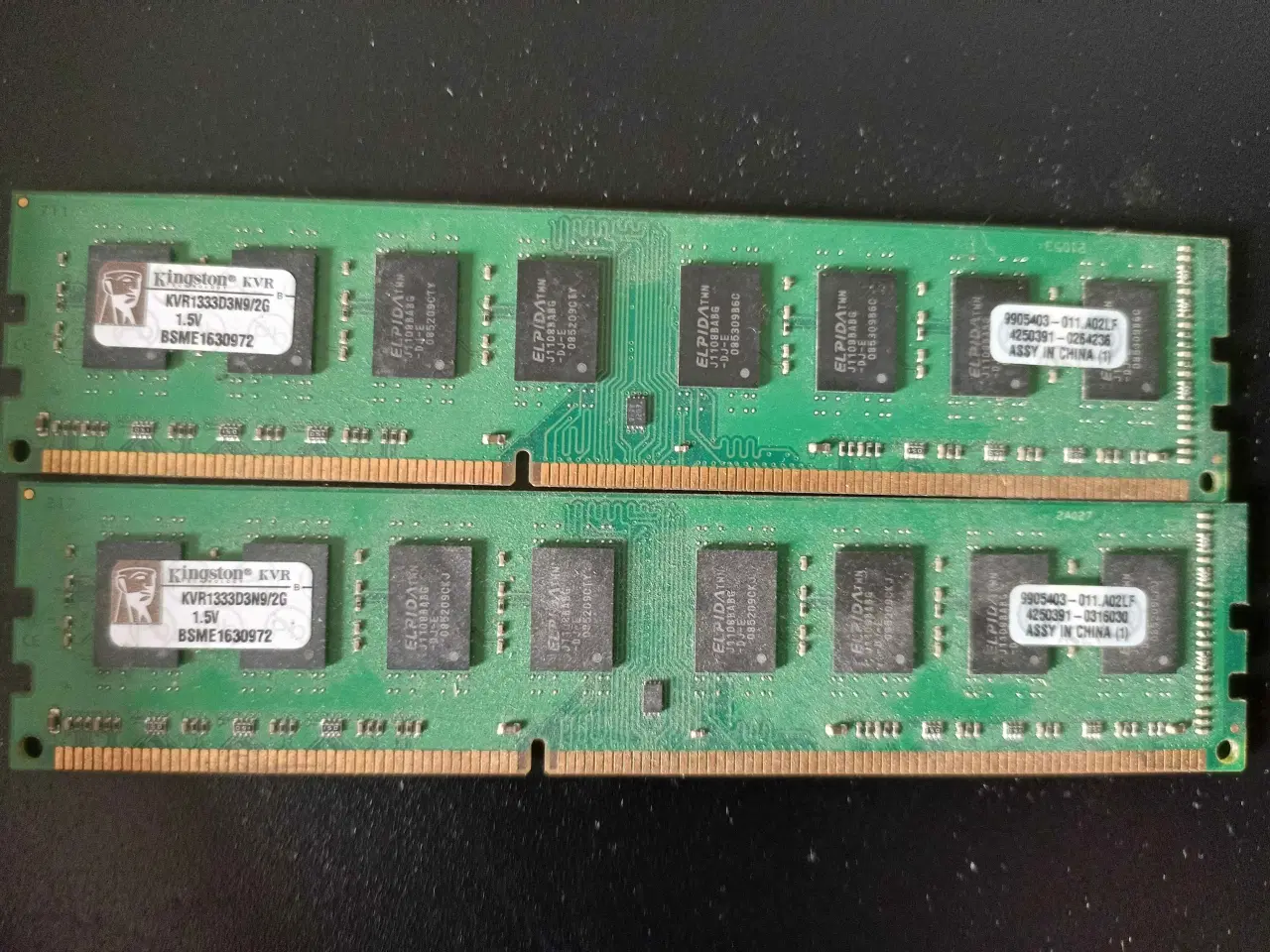 Billede 1 - 2x 1GB DDR3 1333 MHz Kingston KVR1333D3N9/2G