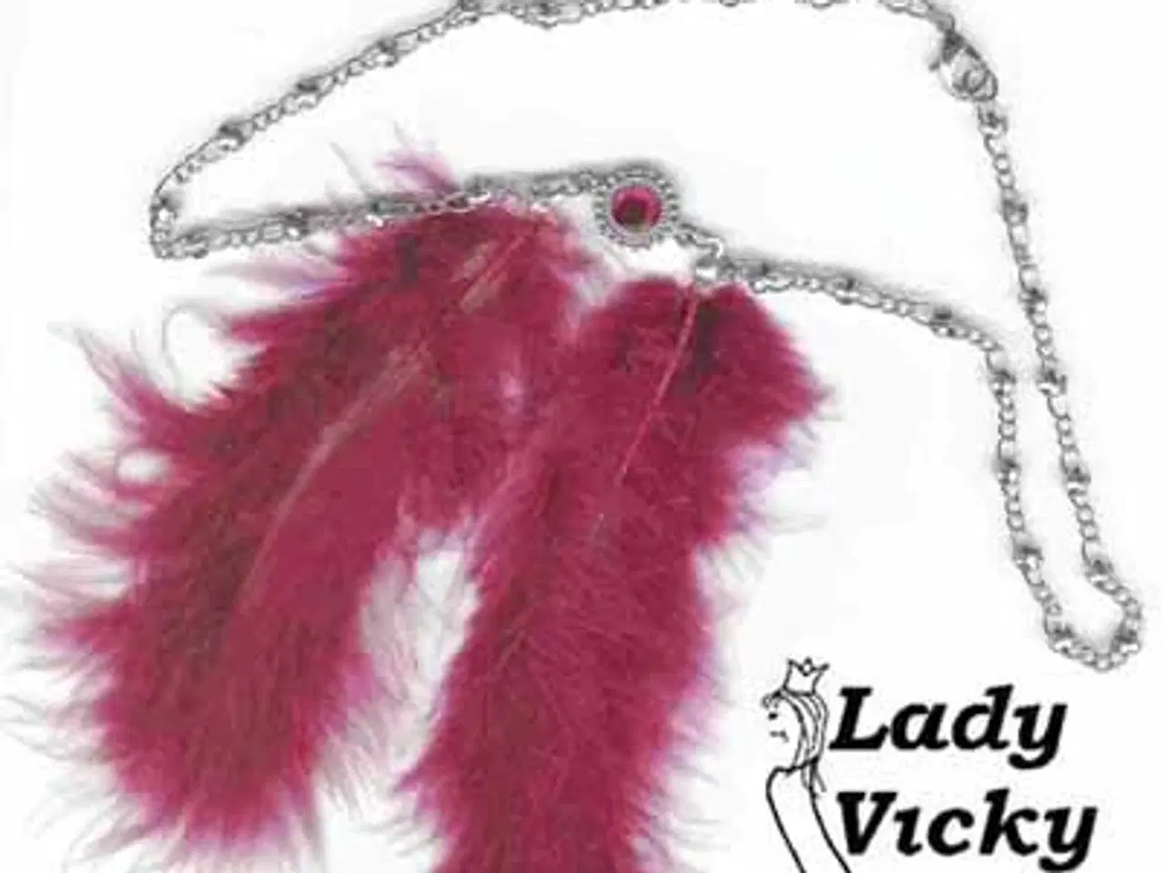 Billede 1 - Håndlavet halskæde med fjer # Unika