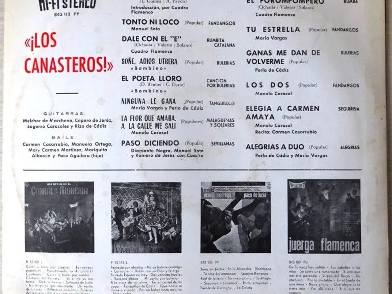 Billede 2 - Spansk musik. Los Canasteros. Vinyl Lp