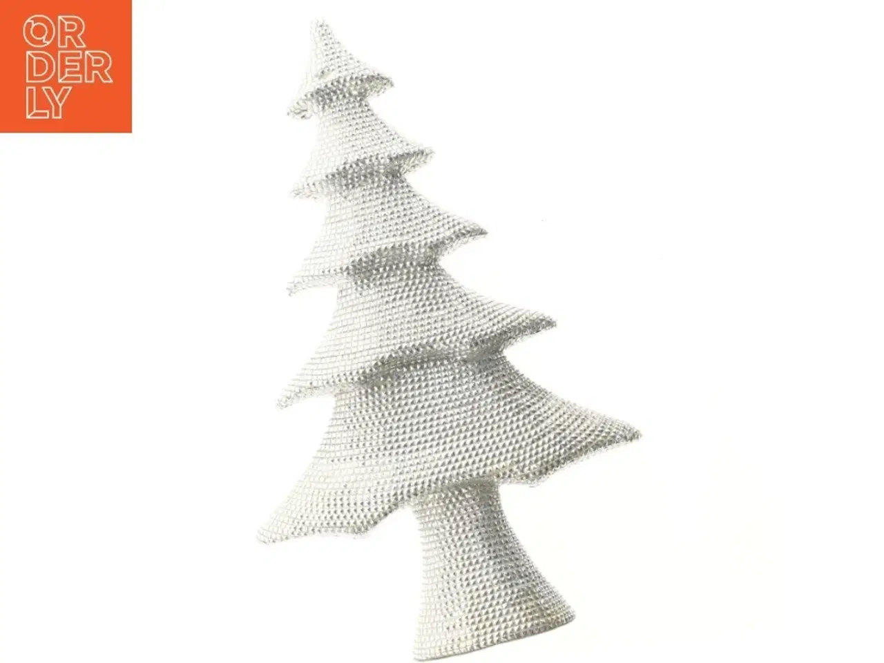 Billede 1 - Stort sølvfarvet dekorativt juletræ (str. 58x36 cm)