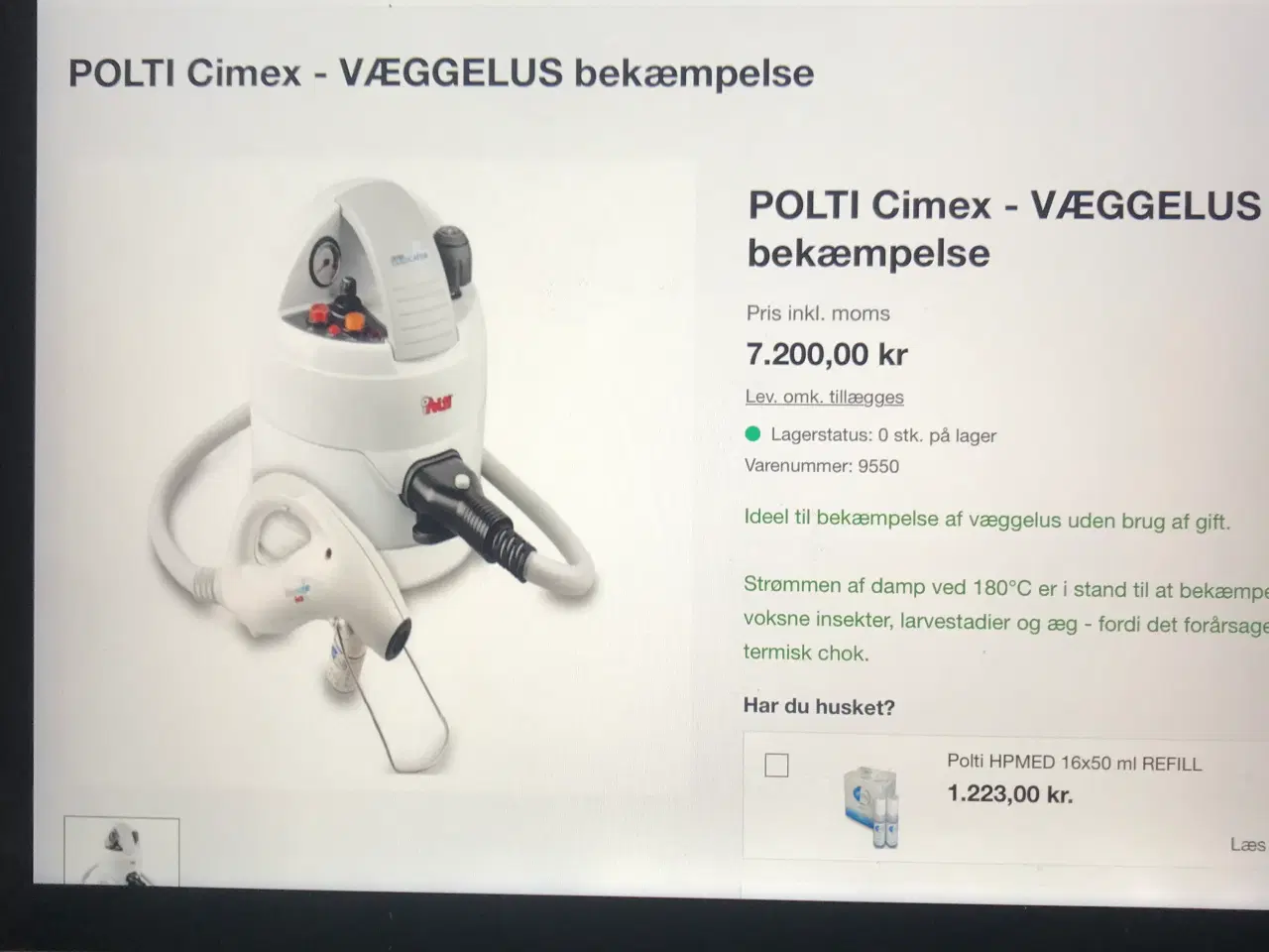 Billede 1 - Væggelusbekæmper  / Damp af bilpleje/ Tøj maskine 