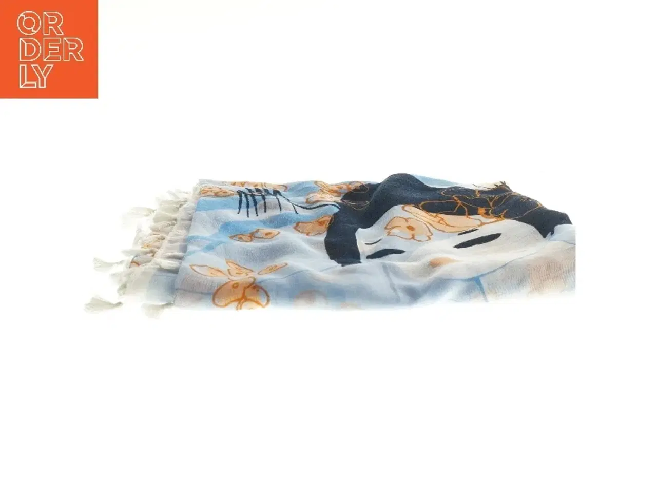 Billede 2 - Nut Tørklæde med print af ansigt og blomster (str. 116x124 cm)