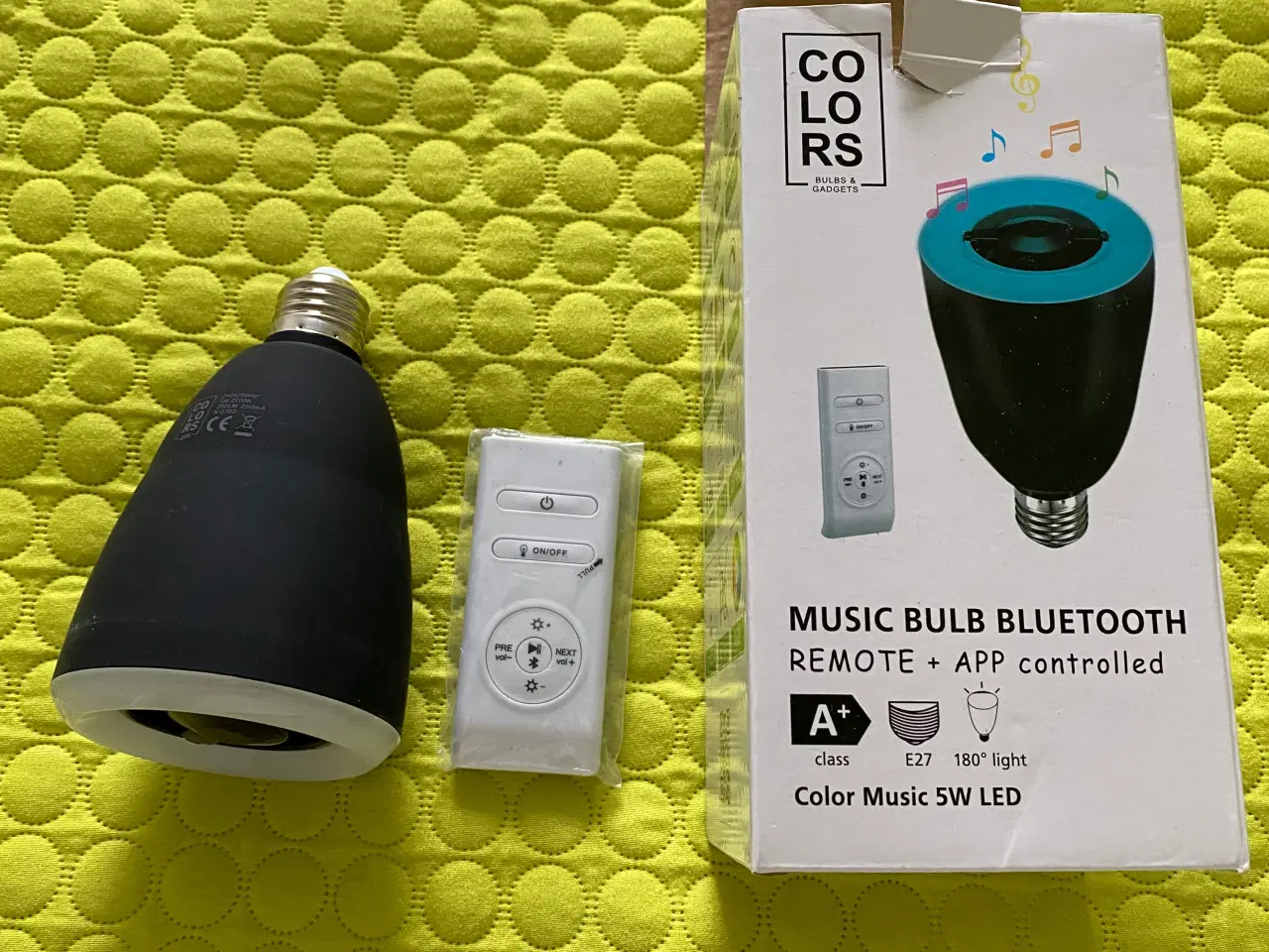 Billede 1 - Color Music 5W LED pære - Bluetooth + remote + APP