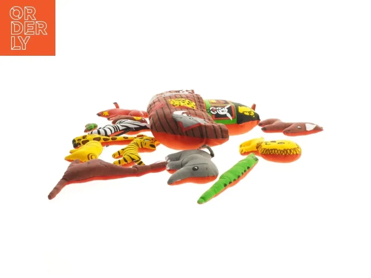 Billede 2 - Stofbåd med dyrefigurer Noahs ark(str. 21x33 cm)