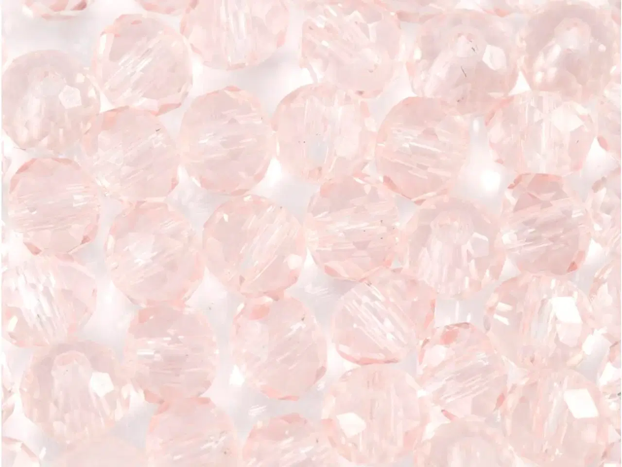 Billede 1 - Glasperler, diam. 4 mm, hulstr. 1 mm, lys rosa, 45stk./ 1 pk.