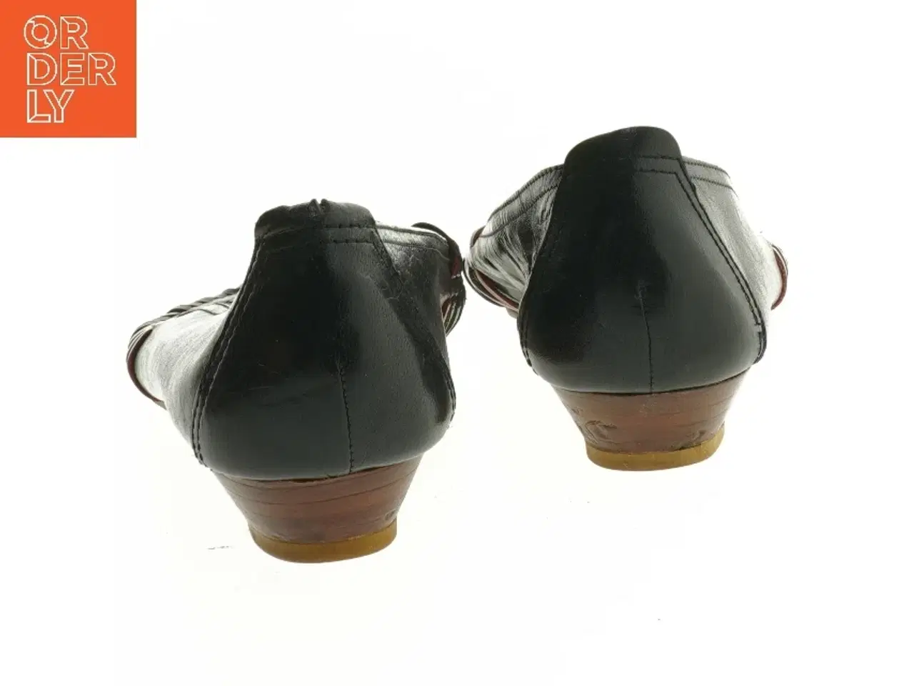 Billede 3 - Sorte læderballerinaer med flettet detalje fra Cepini (str. 38)