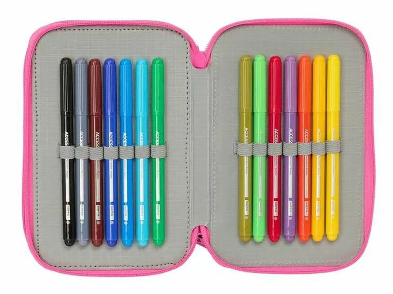 Billede 5 - Penalhus tredobbelt Kuromi - sort/fuchsia, 12,5 × 19,5 × 5,5 cm, 37 dele