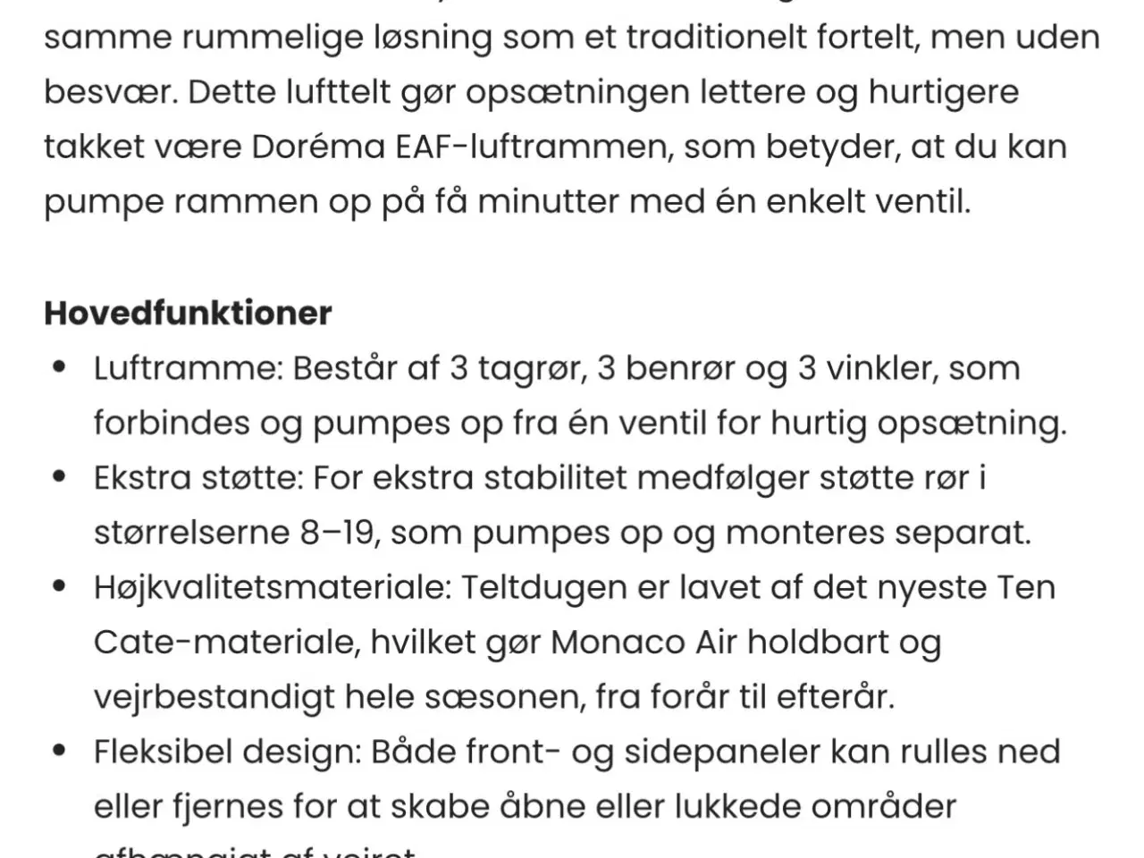 Billede 3 - Dorema Monaco Air luftfortelt A925