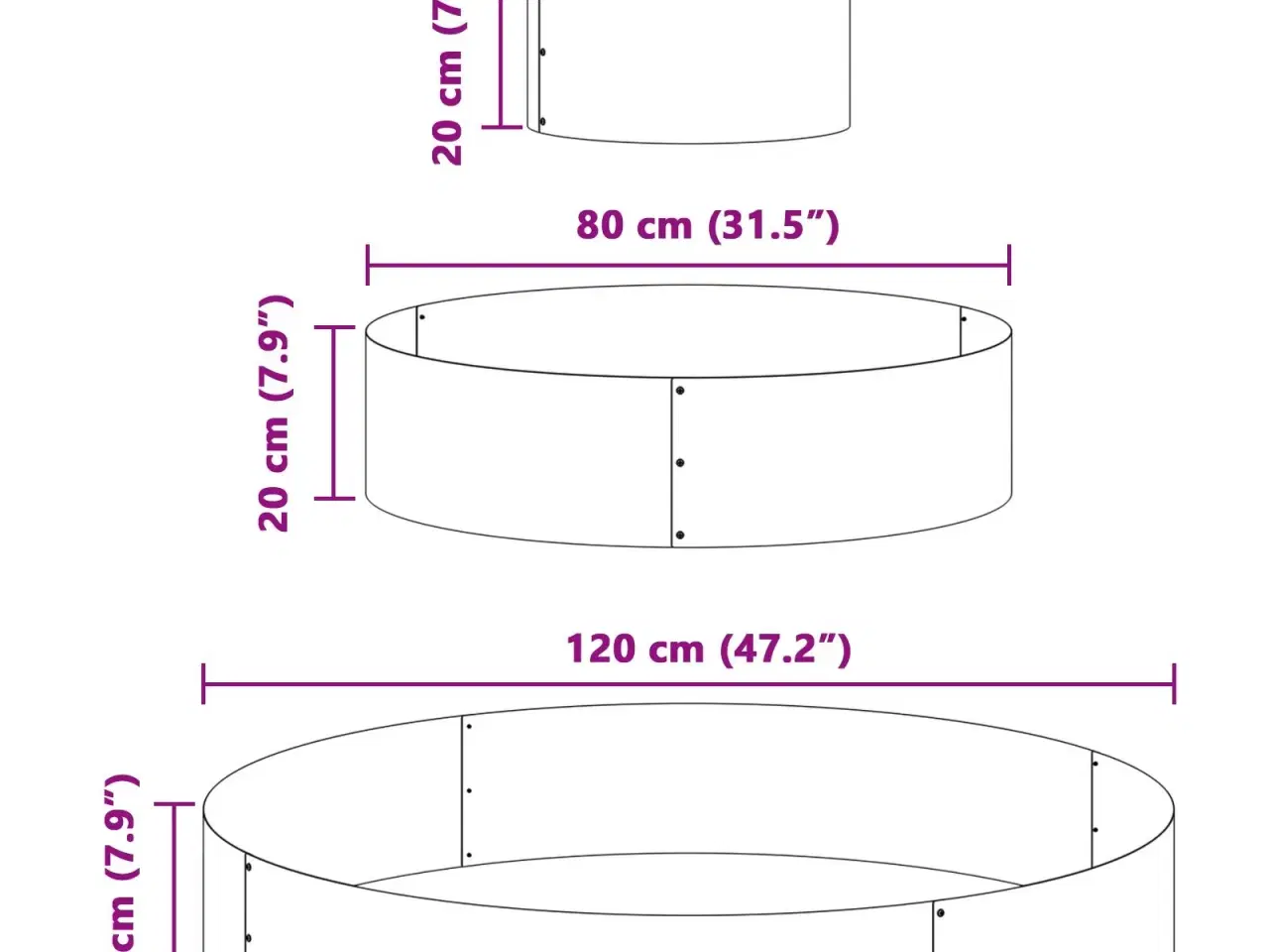 Billede 11 - Have Blomsterkrukke Olivengrøn 120 x 120 x 20 cm Stål