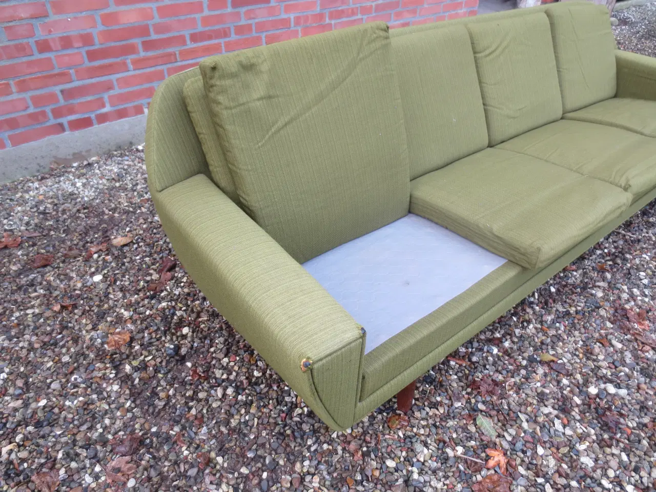 Billede 5 - 1 stk Retro 4 personers sofa med Teak ben 