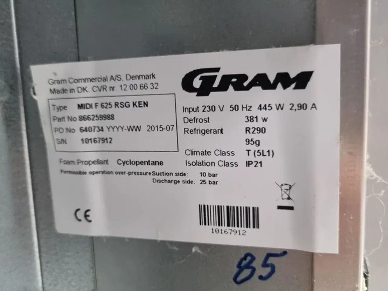 Billede 3 - Industrikøleskab GRAM MIDI F 625 RSG