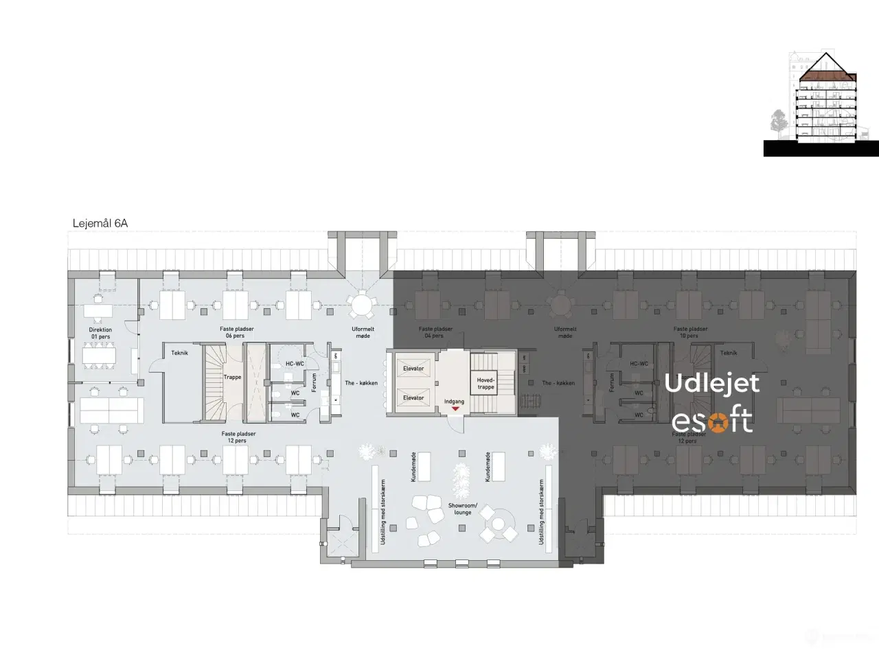 Billede 24 - Tageetage - usædvanligt kontor og/eller showroom - fælles kantine og fitness