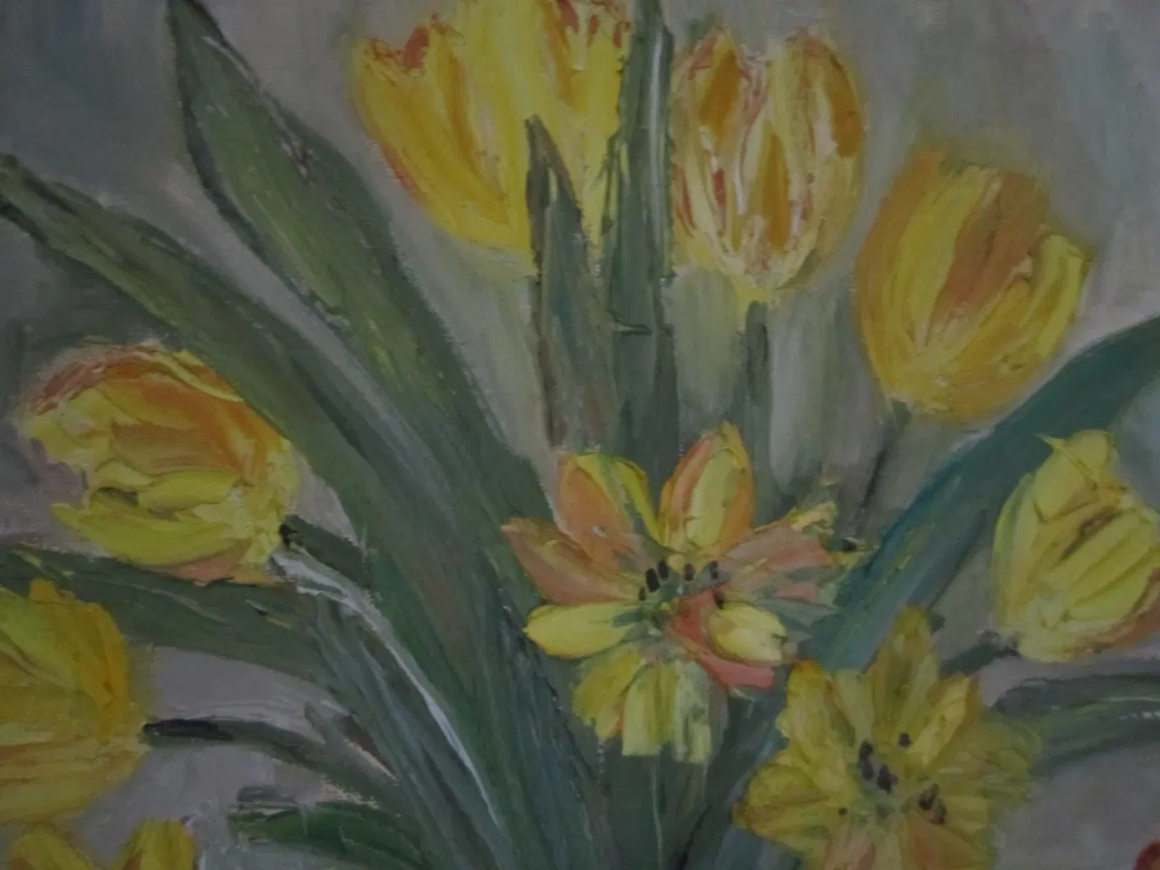 Billede 4 - MALERI AF SMUKKE GULE BLOMSTER.