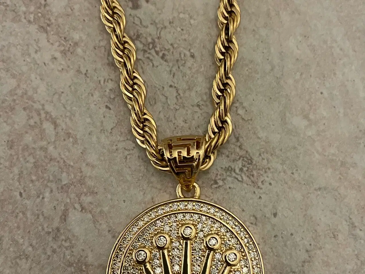 Billede 2 - Goldfilled rope chain med custom vedhæng 