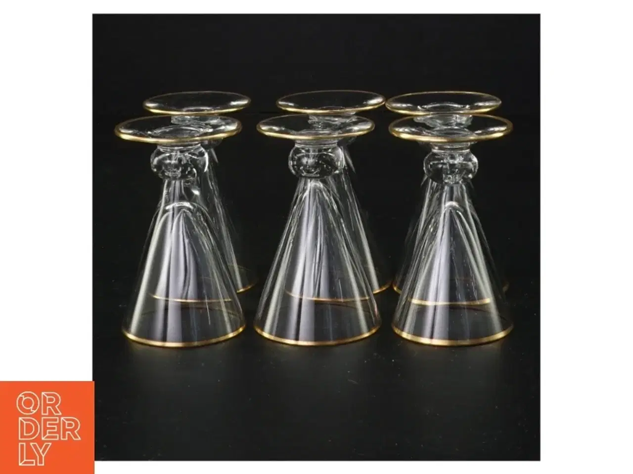 Billede 2 - Vintageglas med guldkant (str. 8 x 5 cm)