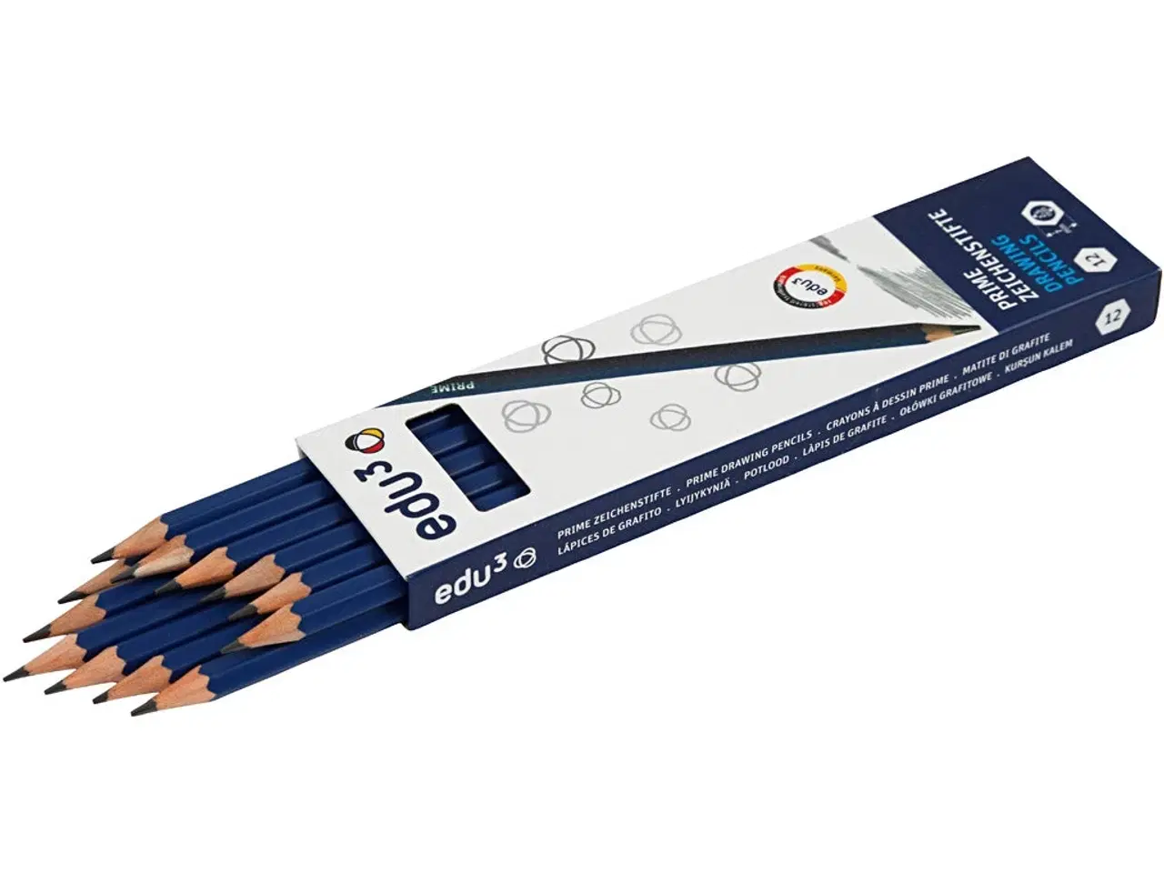 Billede 1 - Edu Tegneblyanter 2B - 12 stk. i praktisk pakke