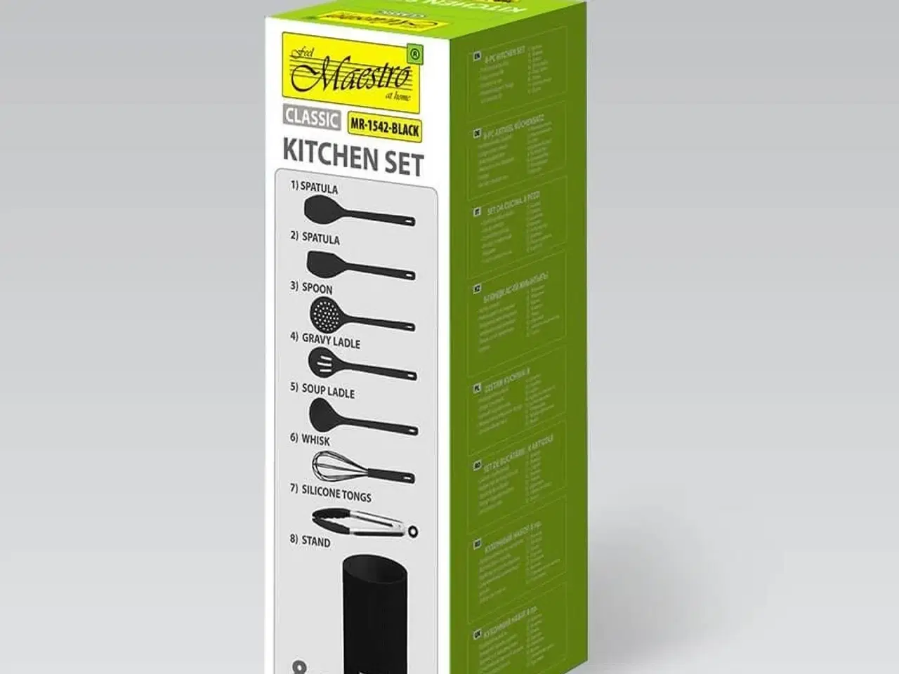 Billede 7 - Køkkenredskabssæt Maestro MR-1542, 8 dele, sort silikone