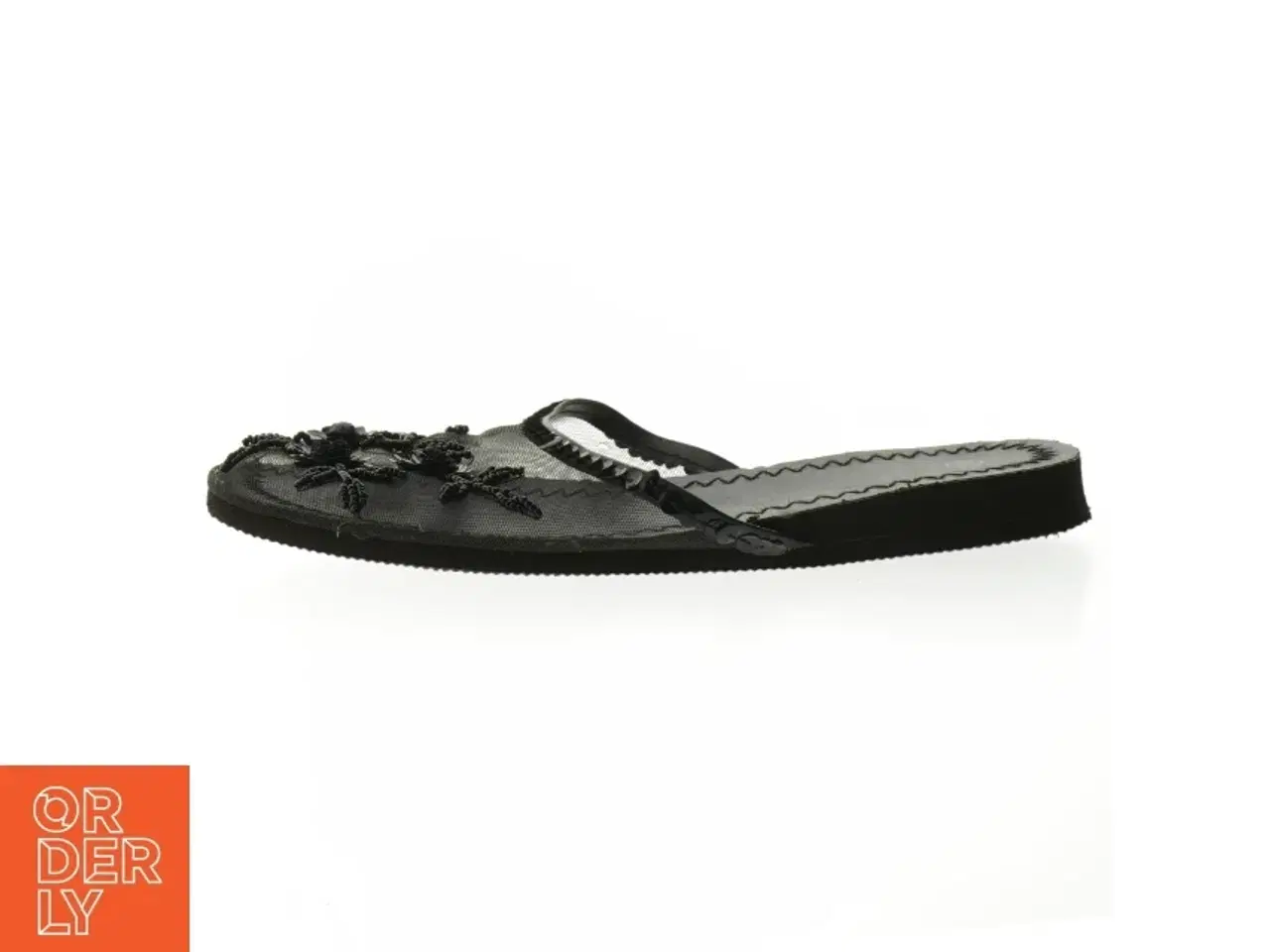 Billede 1 - Sort udsmykket sandal (str. 36 )