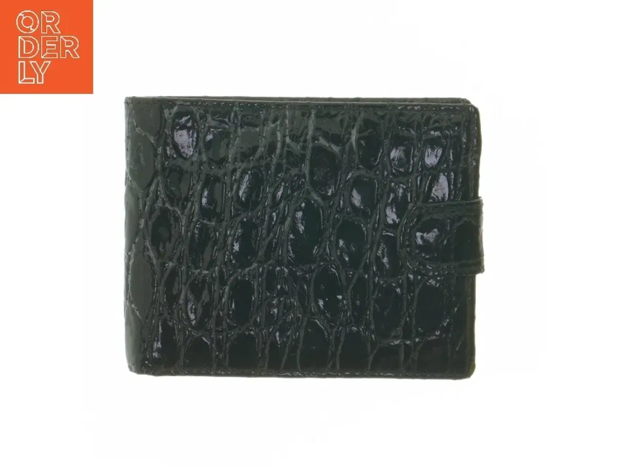 Billede 1 - Sort krokodillemønstret pung (str. 12x9,5 cm)