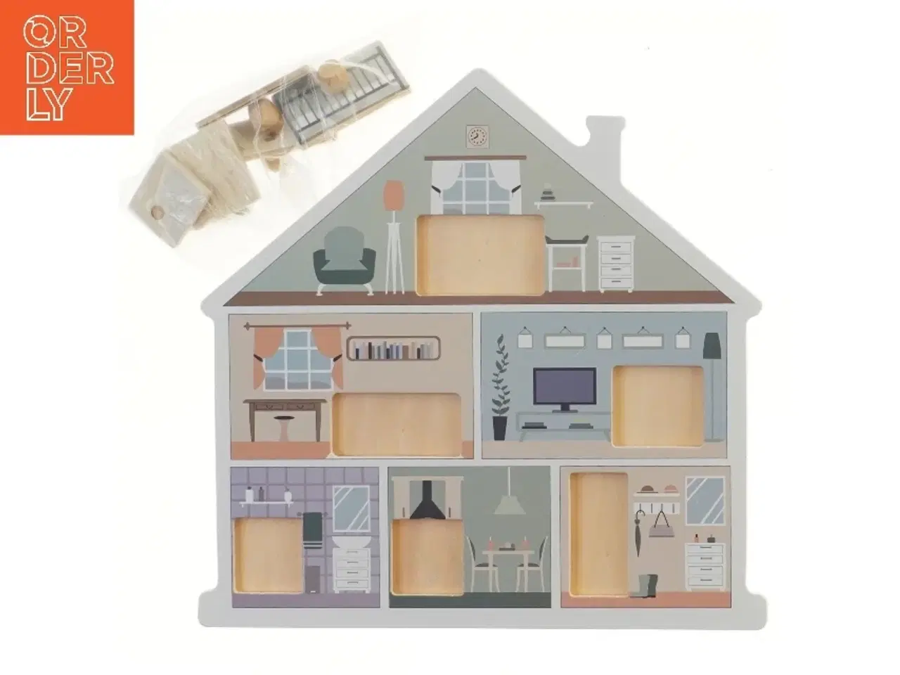 Billede 1 - Træpuzzle dukkehus fra Nøhr (str. 29x28 cm)